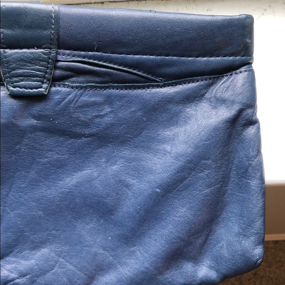🍂 VTG - Blue Leather Clutch - Picture 6 of 8